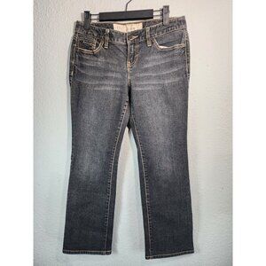 Ann Taylor Loft Womens Slim Boot Jeans Flap Snap Low Rise SZ 6P  Jeans